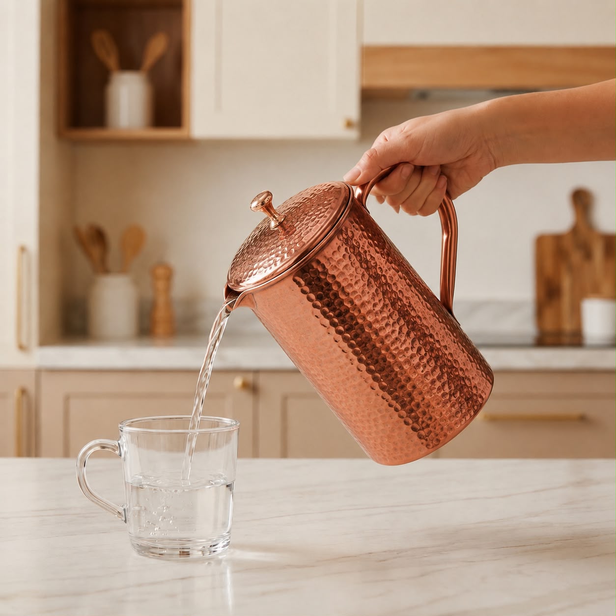 Carafe Bosphore — Cuivre martelé à la main (1,5 L)