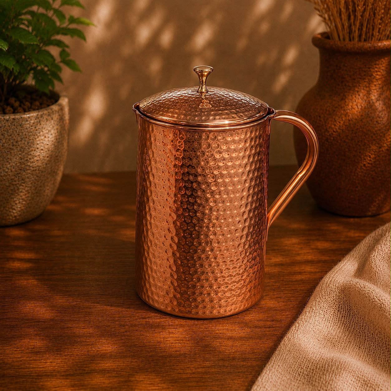 Carafe Bosphore — Cuivre martelé à la main (1,5 L)
