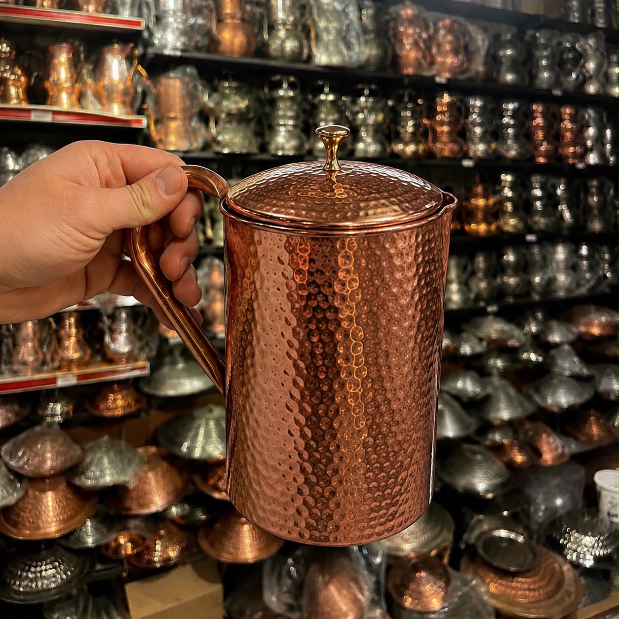Carafe Bosphore — Cuivre martelé à la main (1,5 L)