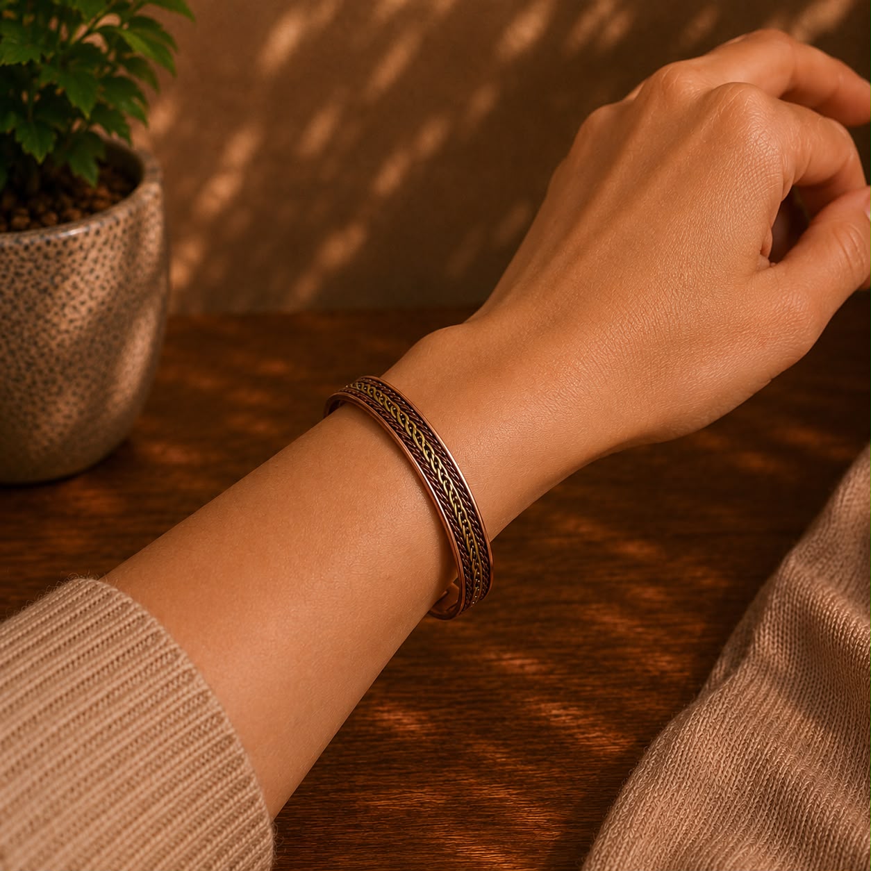Bracelet Anatolie — Cuivre tressé à la main