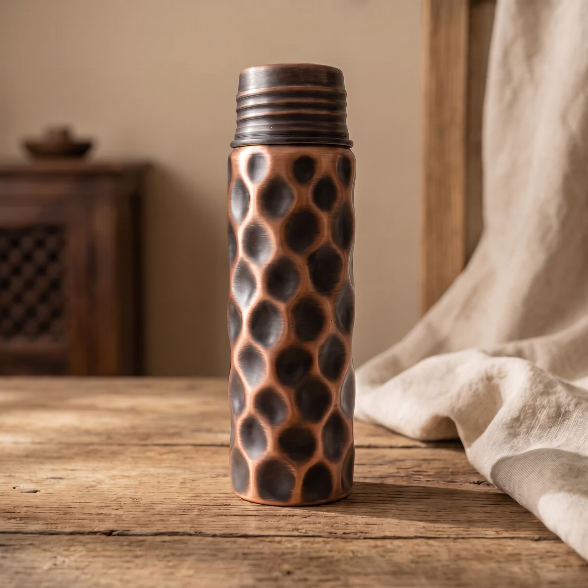 Gourde Cuivre Massif Noir (1 litre)